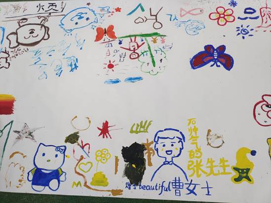 太阳官网学生在心理减压节上的绘画作品 马国蕊摄